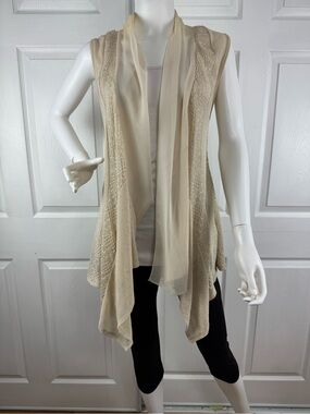 i jeans by Buffalo Cream Open-Front Sleeveless Cardigan Vest